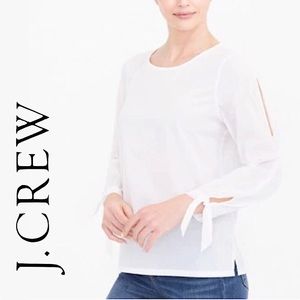 J.Crew | Bow-Sleeve Peekaboo Blouse Sz M